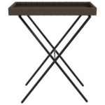 Table à plateau pliable marron 65x40x75 cm résine tressée – Image 3