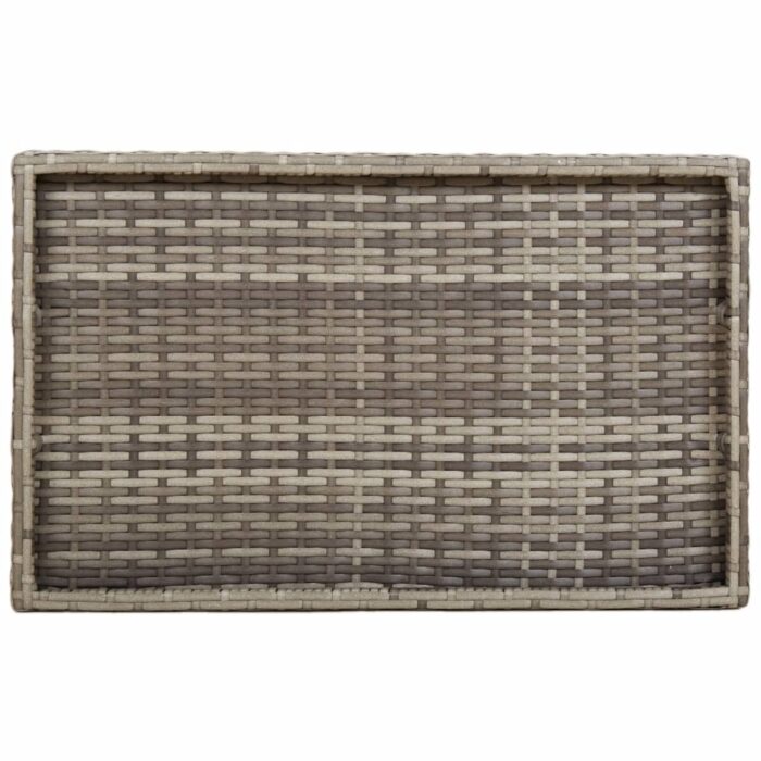 Table à plateau pliable gris 65x40x75 cm résine tressée – Image 6