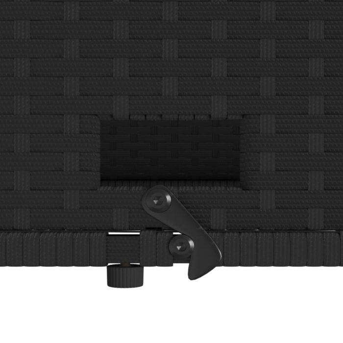 Canapé de jardin avec coussins 2 places noir résine tressée – Image 7