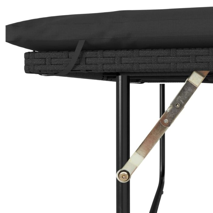 Canapé de jardin avec coussins 2 places noir résine tressée – Image 8