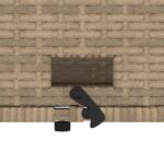 Canapé de jardin avec coussins 2 places beige résine tressée – Image 7