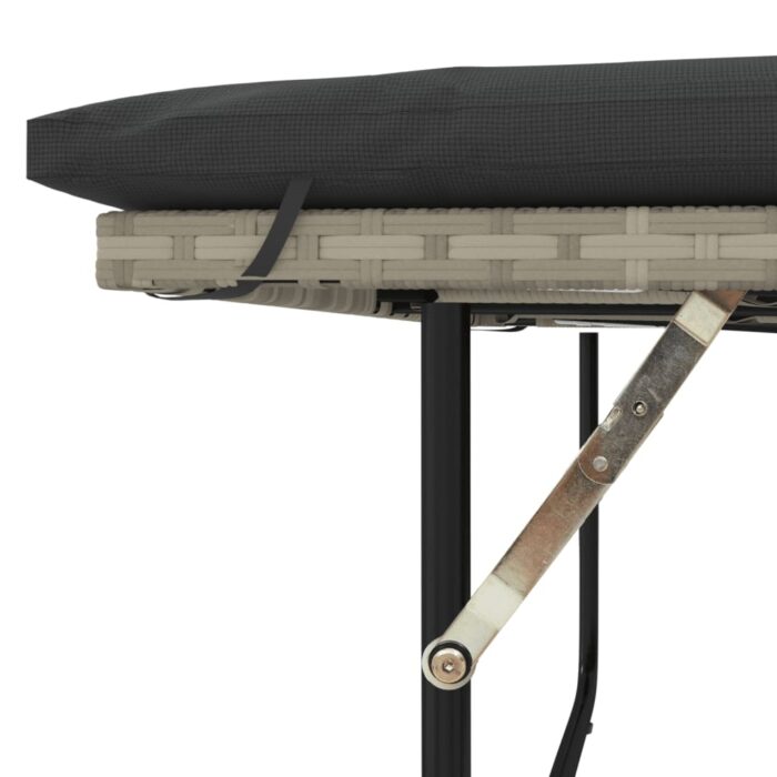 Canapé de jardin 2 places et coussins gris clair résine tressée – Image 8