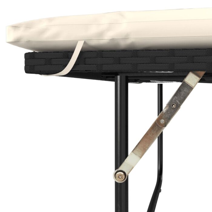 Canapé de jardin 2 places coussins noir résine tressée&acacia – Image 8