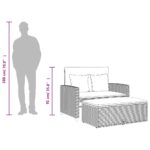 Canapé de jardin 2 places coussins noir résine tressée&acacia – Image 9