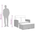 Canapé de jardin 2 places coussins gris résine tressée&acacia – Image 9