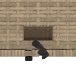 Canapé de jardin 2 places coussins beige résine tressée&acacia – Image 7