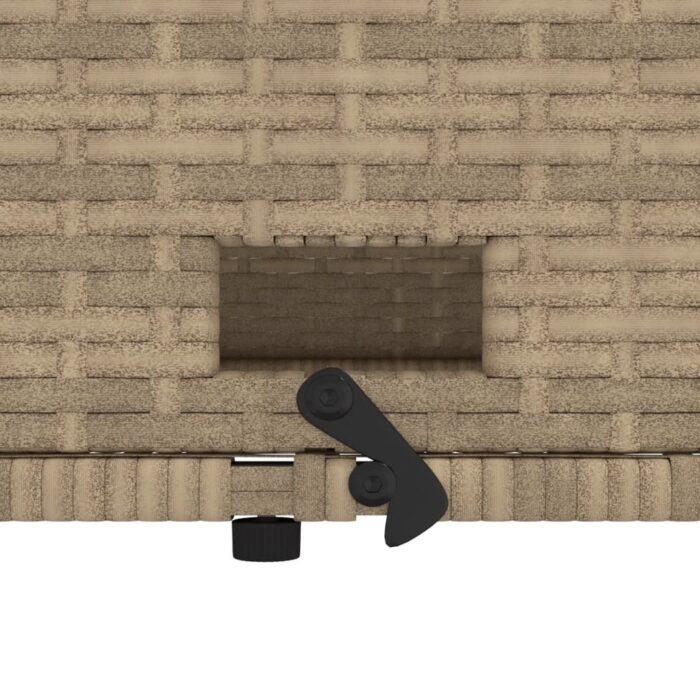 Canapé de jardin 2 places coussins beige résine tressée&acacia – Image 7