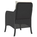 Chaises de jardin avec coussins lot de 2 noir résine tressée – Image 5