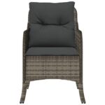 Chaises de jardin avec coussins lot de 2 gris résine tressée – Image 3