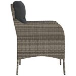 Chaises de jardin avec coussins lot de 2 gris résine tressée – Image 4