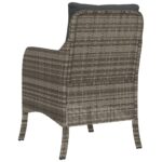 Chaises de jardin avec coussins lot de 2 gris résine tressée – Image 5