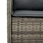 Chaises de jardin avec coussins lot de 2 gris résine tressée – Image 6