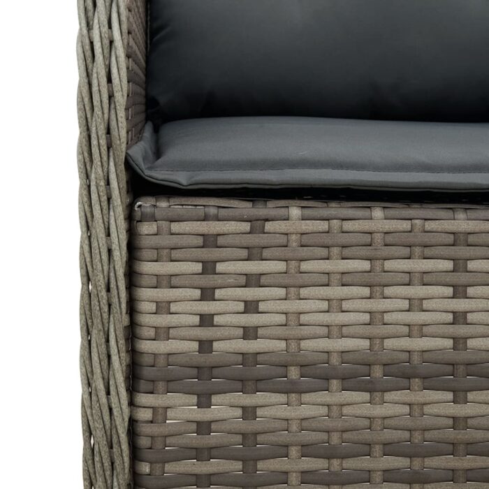 Chaises de jardin avec coussins lot de 2 gris résine tressée – Image 6