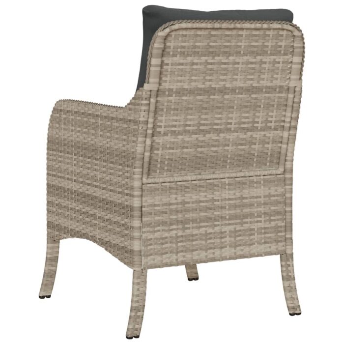 Chaises de jardin coussins lot de 2 gris clair résine tressée – Image 5