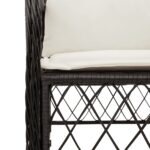 Chaises de jardin avec coussins lot de 2 noir résine tressée – Image 6