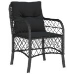 Chaises de jardin avec coussins lot de 2 noir résine tressée – Image 2