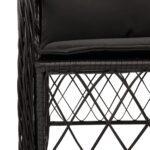 Chaises de jardin avec coussins lot de 2 noir résine tressée – Image 6