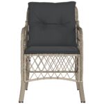 Chaises de jardin coussins lot de 2 gris clair résine tressée – Image 3