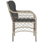 Chaises de jardin coussins lot de 2 gris clair résine tressée – Image 4