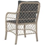 Chaises de jardin coussins lot de 2 gris clair résine tressée – Image 5