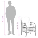 Chaises de jardin coussins lot de 2 gris clair résine tressée – Image 7