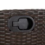 Chaises inclinables de jardin lot de 2 et coussins marron rotin – Image 7