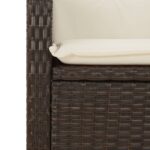 Chaises inclinables de jardin lot de 2 et coussins marron rotin – Image 8