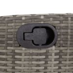 Chaises inclinables de jardin lot de 2 et coussins gris rotin – Image 7