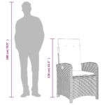 Chaises inclinables jardin lot de 2 et coussins résine tressée – Image 10