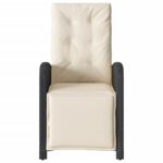 Chaise inclinable de jardin et repose-pied noir résine tressée – Image 2