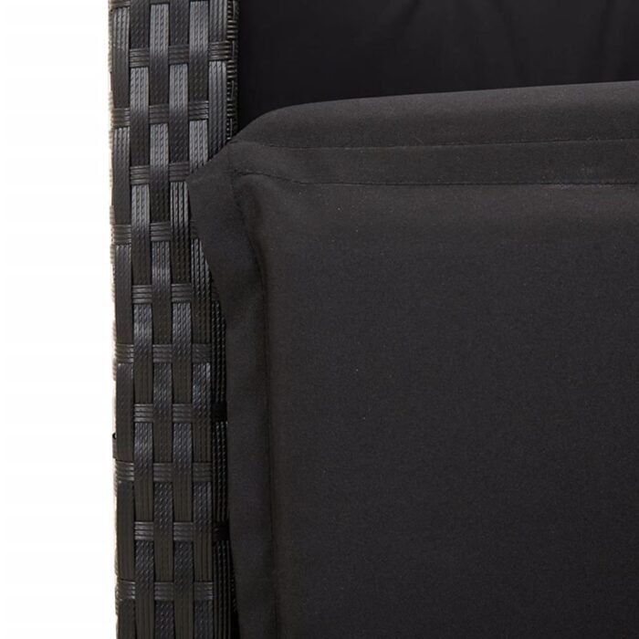 Chaise inclinable de jardin et repose-pied noir résine tressée – Image 7