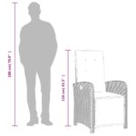 Chaise inclinable de jardin et repose-pied noir résine tressée – Image 9