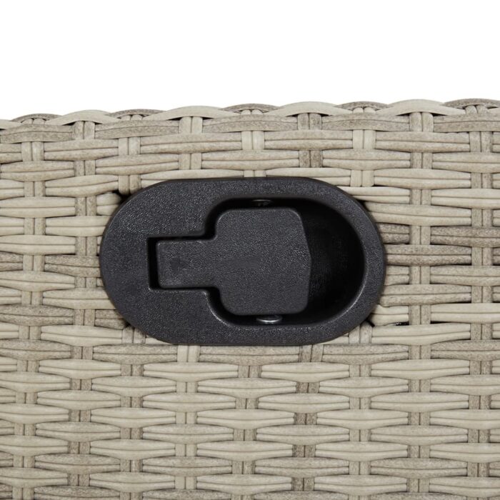 Chaise inclinable de jardin avec repose-pied gris clair rotin – Image 6