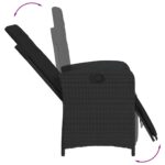 Chaises inclinables de jardin lot de 2 repose-pied noir rotin – Image 6