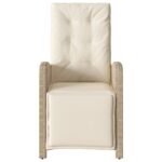 Chaises inclinables de jardin lot de 2 avec repose-pied rotin – Image 3