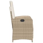 Chaises inclinables de jardin lot de 2 avec repose-pied rotin – Image 4