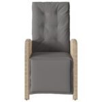 Chaises inclinables de jardin lot de 2 avec repose-pied rotin – Image 3