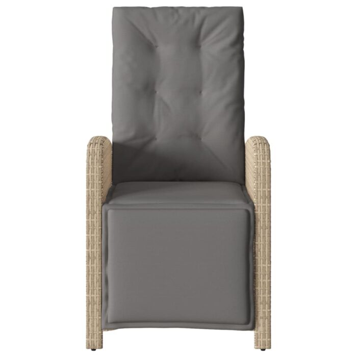 Chaises inclinables de jardin lot de 2 avec repose-pied rotin – Image 3