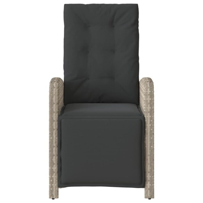 Chaises inclinables de jardin lot de 2 avec repose-pied rotin – Image 3