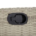 Chaise inclinable de jardin coussins gris clair résine tressée – Image 6