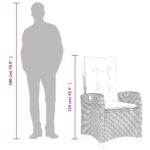 Chaises inclinables de jardin lot de 2 et coussins noir rotin – Image 10