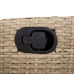 Chaise inclinable de jardin et repose-pied beige résine tressée – Image 6