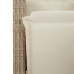 Chaise inclinable de jardin et repose-pied beige résine tressée – Image 7