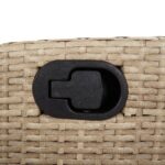 Chaise inclinable de jardin et repose-pied mélange beige rotin – Image 6