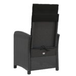 Chaises inclinables de jardin lot de 2 repose-pied noir rotin – Image 5