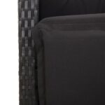 Chaises inclinables de jardin lot de 2 repose-pied noir rotin – Image 8