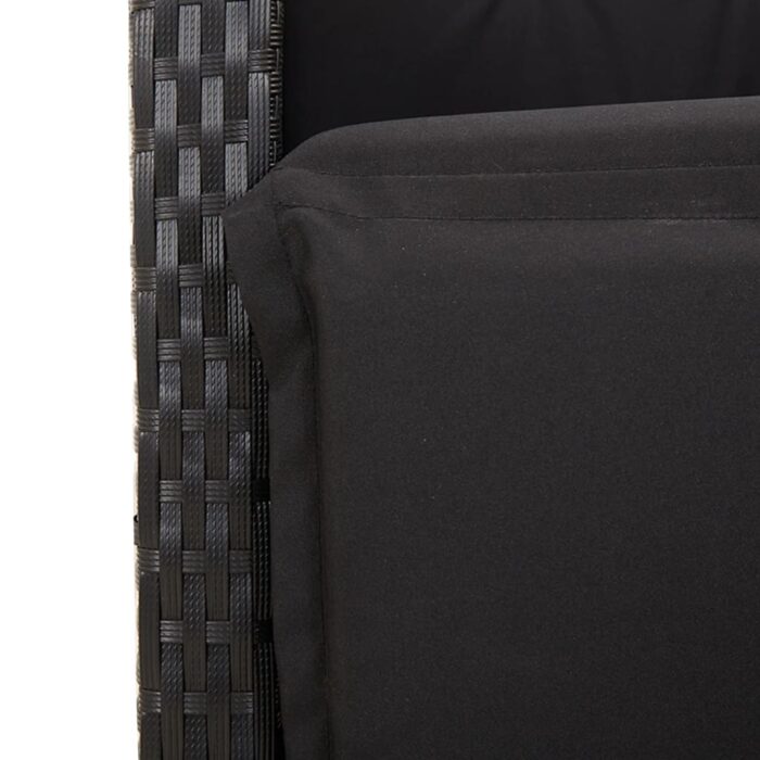 Chaises inclinables de jardin lot de 2 repose-pied noir rotin – Image 8