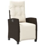 Chaises inclinables de jardin lot de 2 avec repose-pied rotin – Image 2