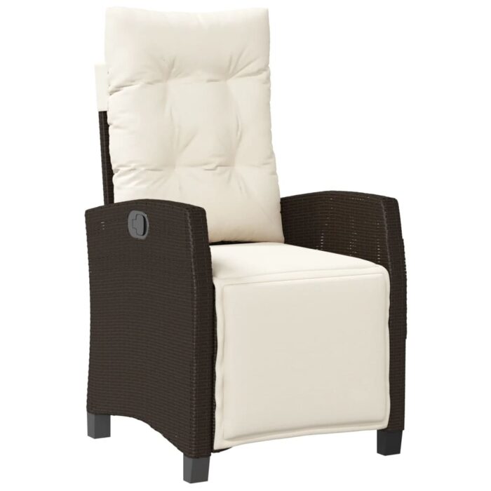 Chaises inclinables de jardin lot de 2 avec repose-pied rotin – Image 2