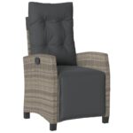 Chaises inclinables de jardin lot de 2 et repose-pied rotin – Image 2